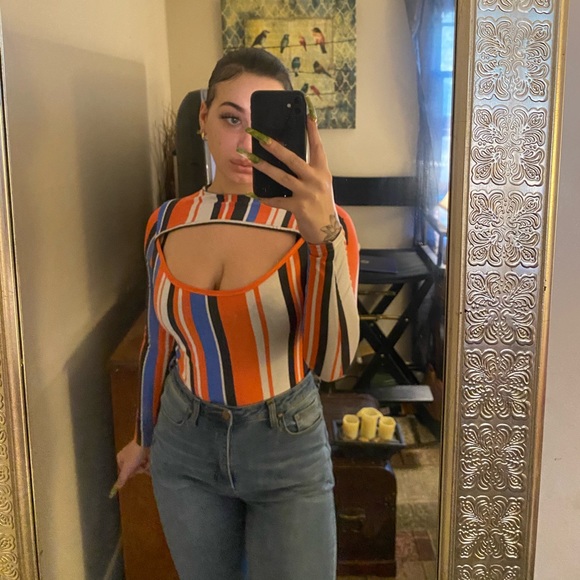 High waist striped bodysuit - Picture 4 of 5